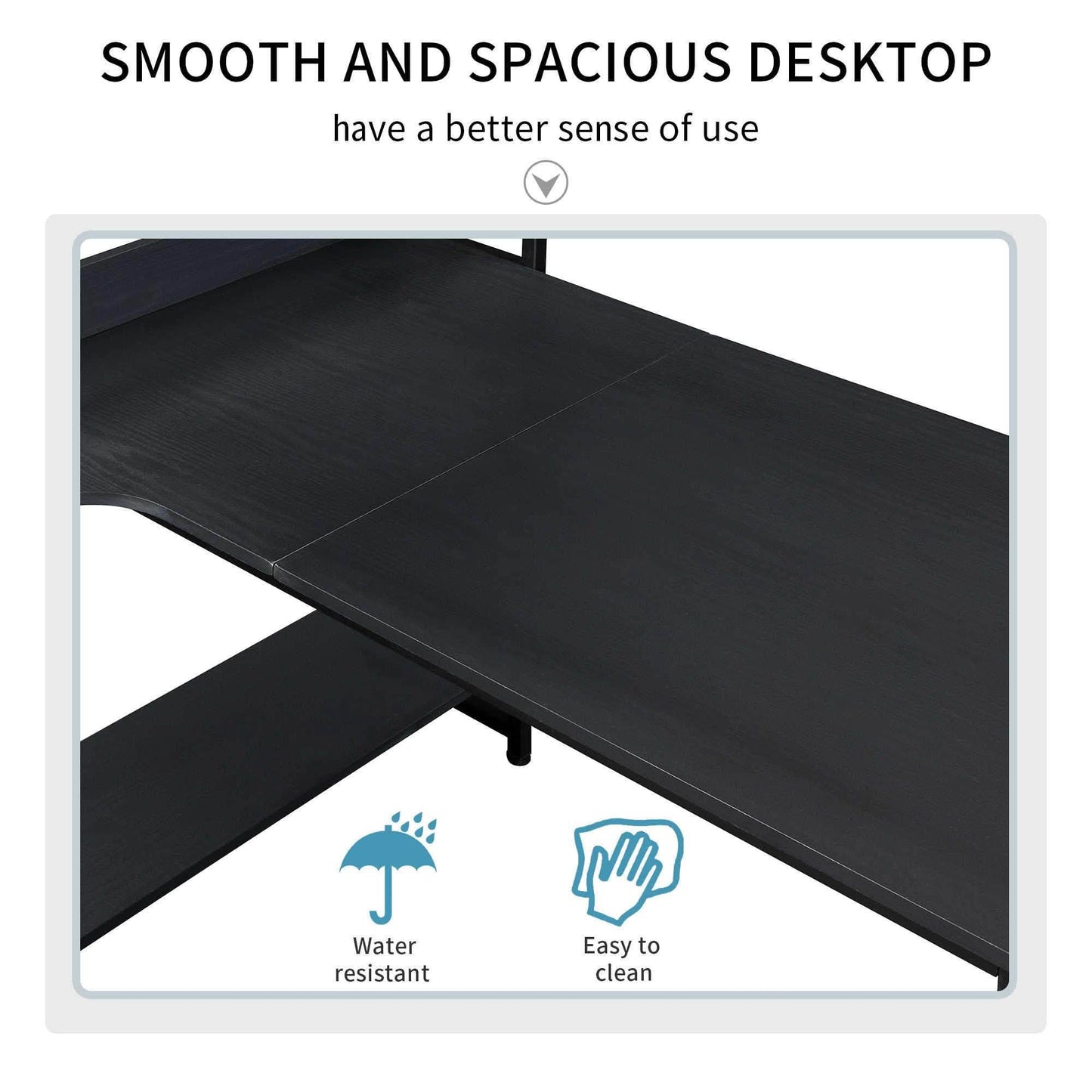 Computer Desk with 4 Tier Storage Shelves Large L-Shaped DailySale
