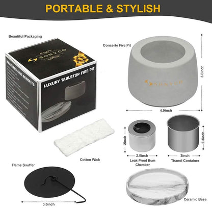 Concrete Tabletop Fire Pit DailySale