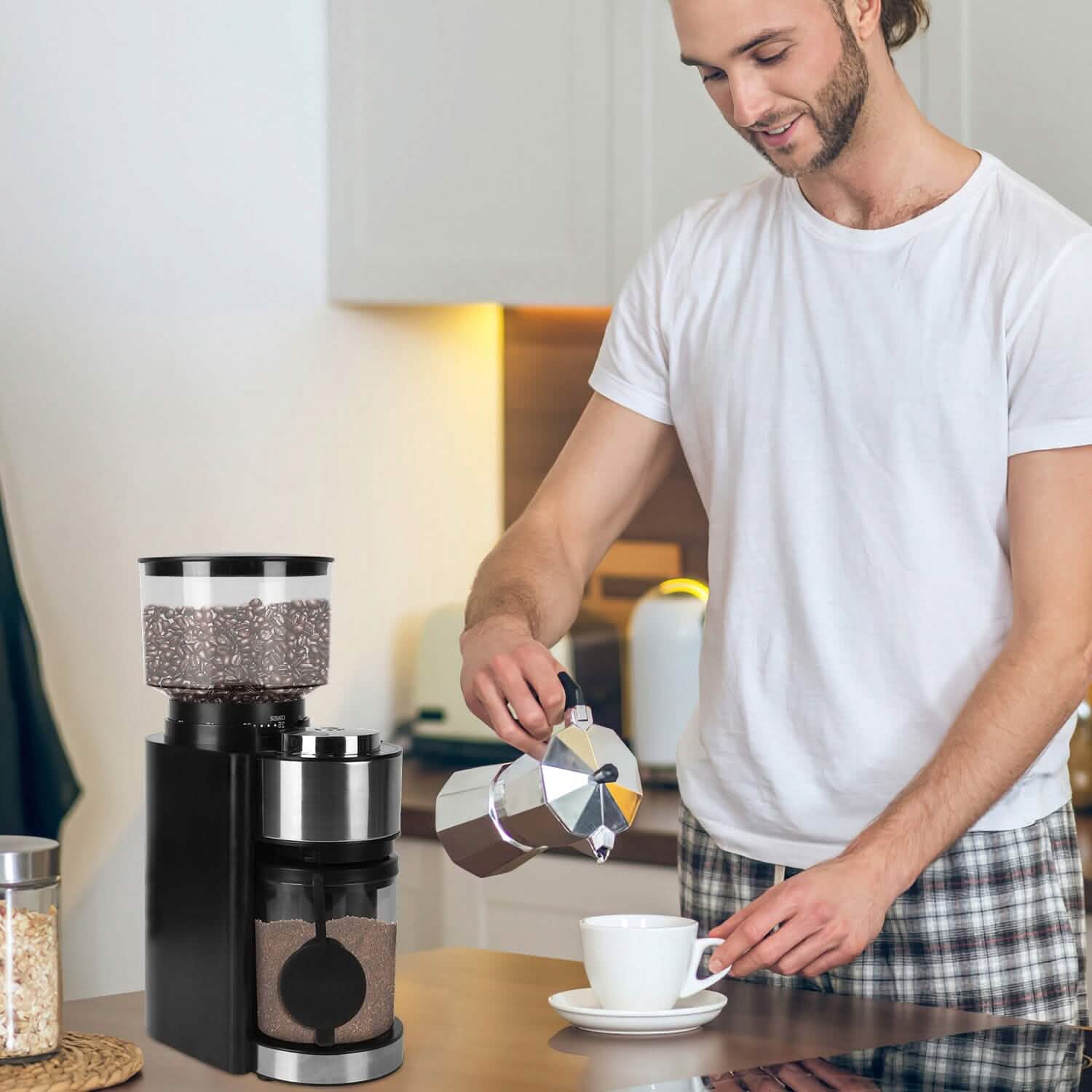 Conical Bur Coffee Bean Electric Grinder with 25 Grind Settings DailySale