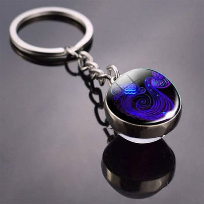 Constellation Double Side Cabochon Glass Ball Keychain DailySale