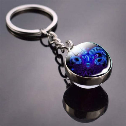 Constellation Double Side Cabochon Glass Ball Keychain DailySale