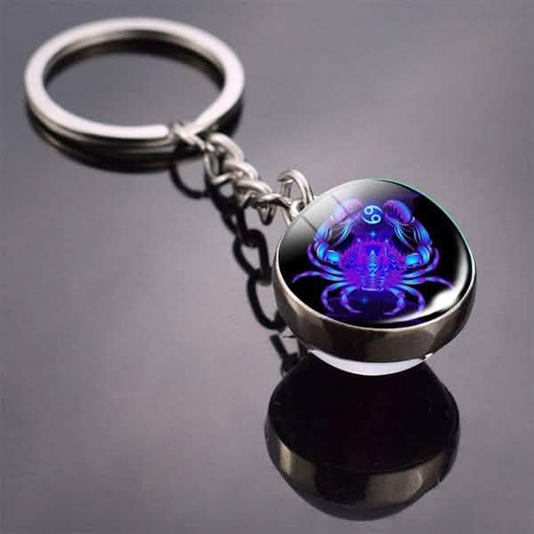 Constellation Double Side Cabochon Glass Ball Keychain DailySale