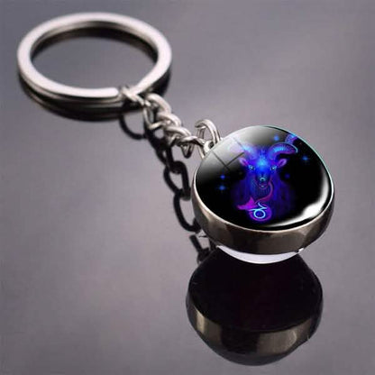 Constellation Double Side Cabochon Glass Ball Keychain DailySale