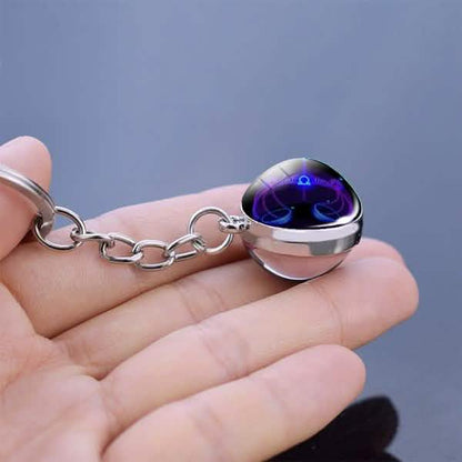 Constellation Double Side Cabochon Glass Ball Keychain DailySale