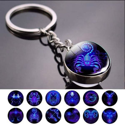 Constellation Double Side Cabochon Glass Ball Keychain DailySale