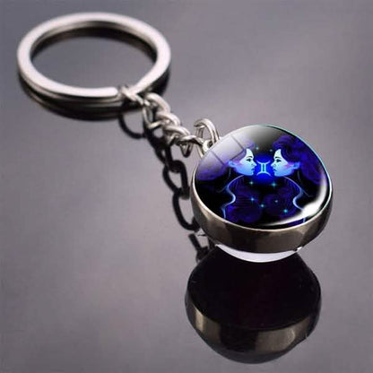 Constellation Double Side Cabochon Glass Ball Keychain DailySale