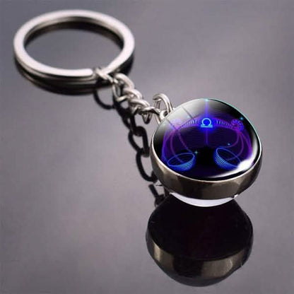 Constellation Double Side Cabochon Glass Ball Keychain DailySale