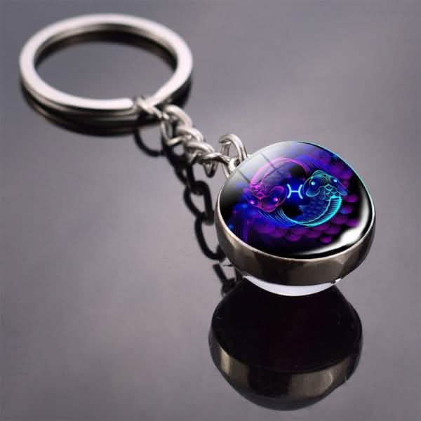 Constellation Double Side Cabochon Glass Ball Keychain DailySale