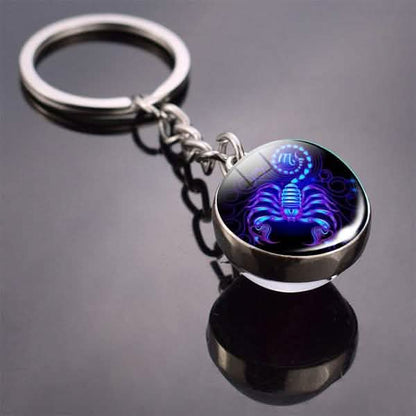 Constellation Double Side Cabochon Glass Ball Keychain DailySale