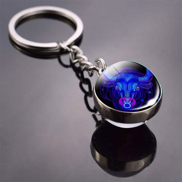 Constellation Double Side Cabochon Glass Ball Keychain DailySale