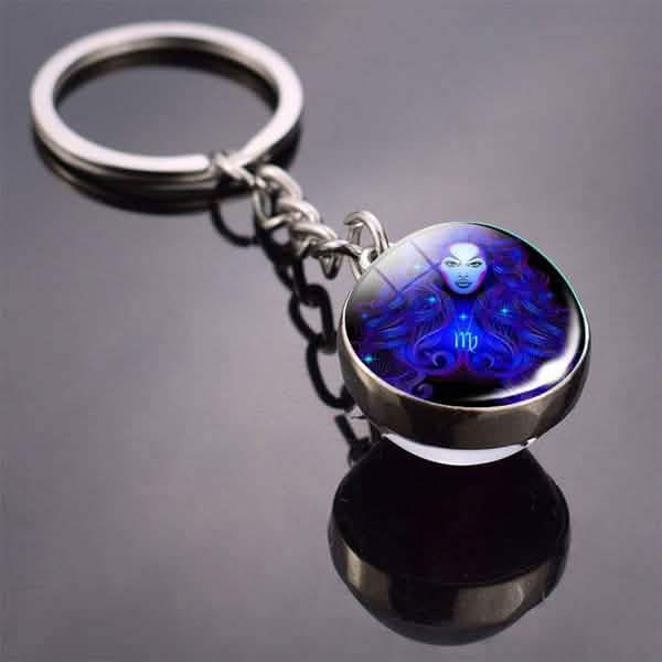 Constellation Double Side Cabochon Glass Ball Keychain DailySale