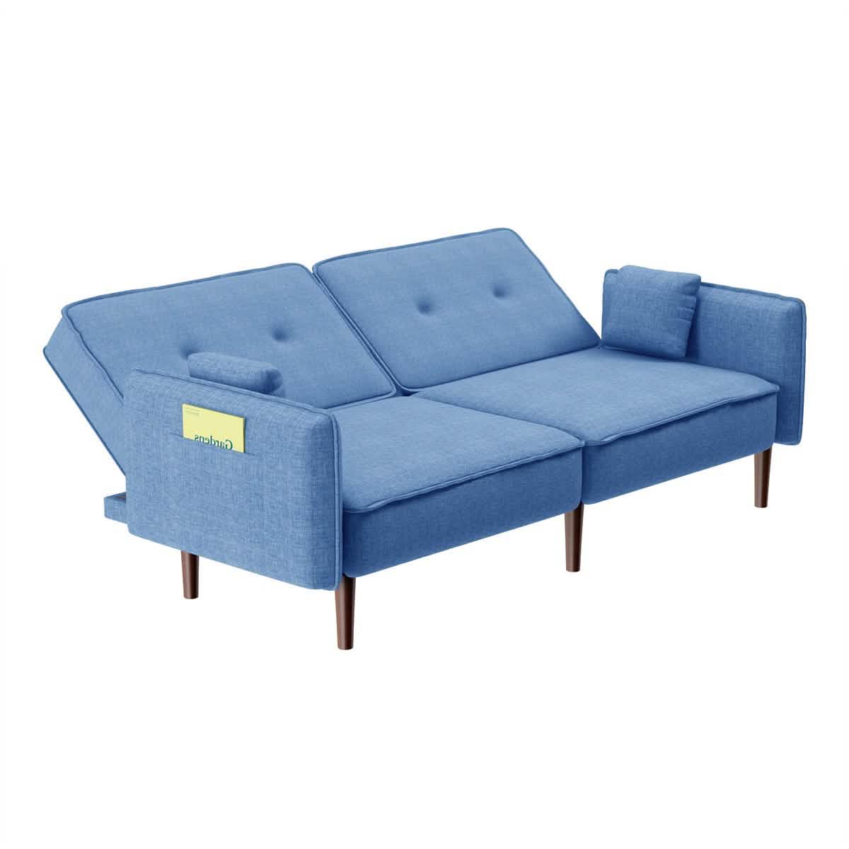 Convertible Futon Sofa Bed with 2 Pillows DailySale