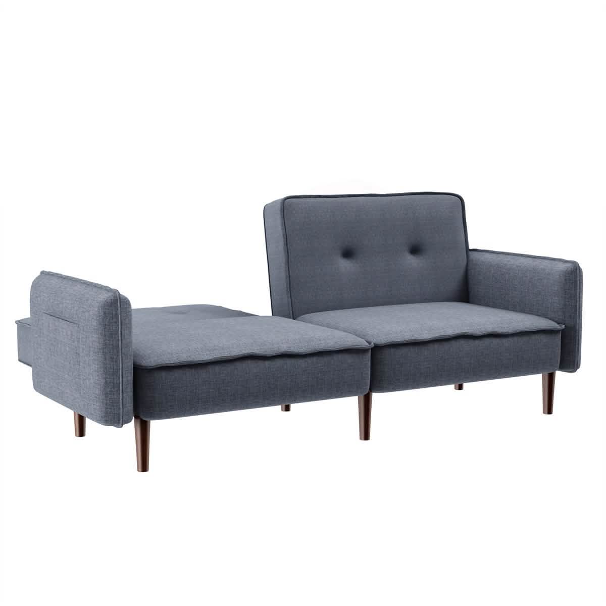 Convertible Futon Sofa Bed with 2 Pillows DailySale