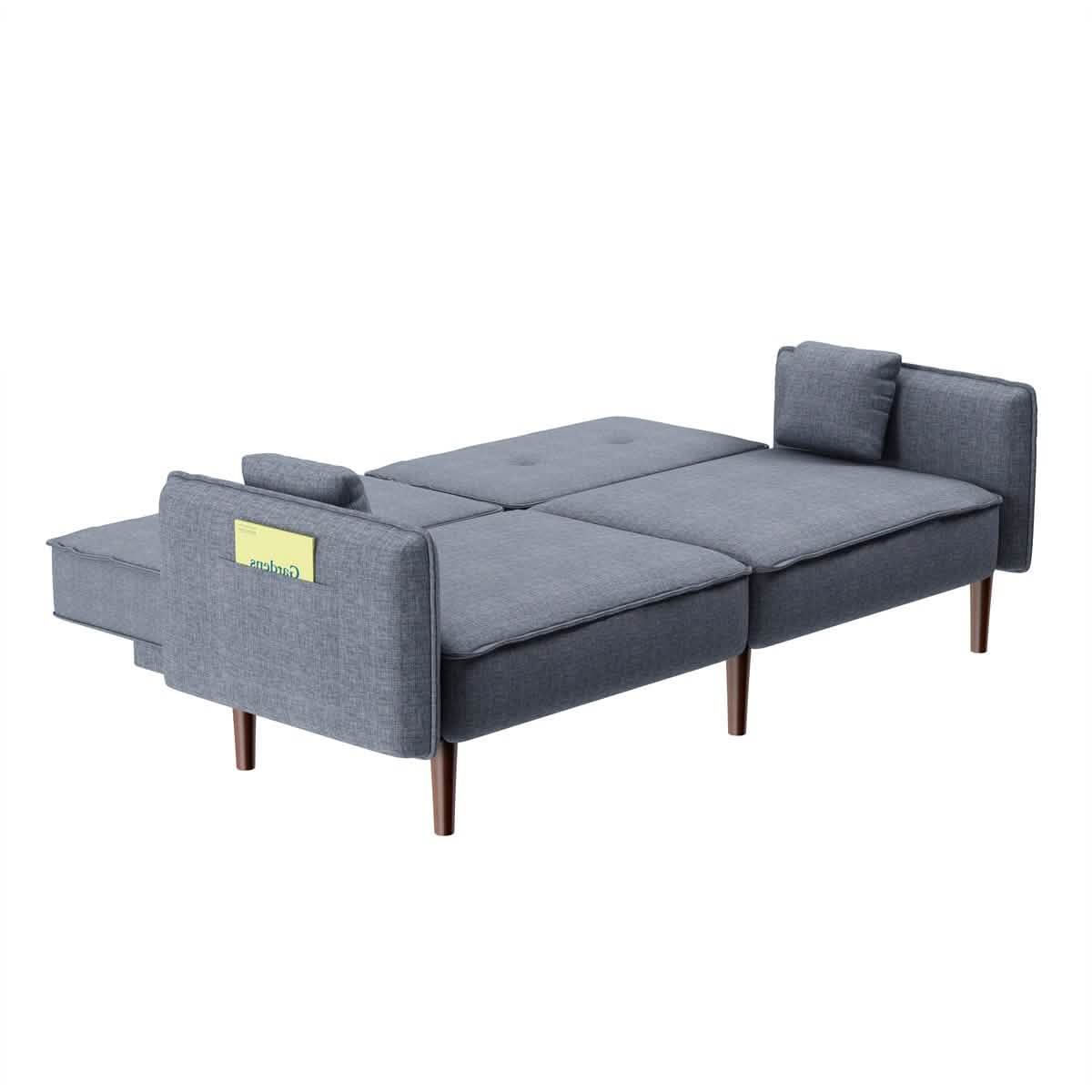 Convertible Futon Sofa Bed with 2 Pillows DailySale