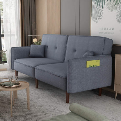Convertible Futon Sofa Bed with 2 Pillows DailySale