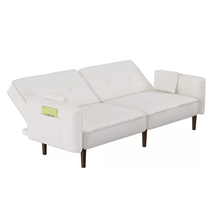 Convertible Futon Sofa Bed with 2 Pillows DailySale