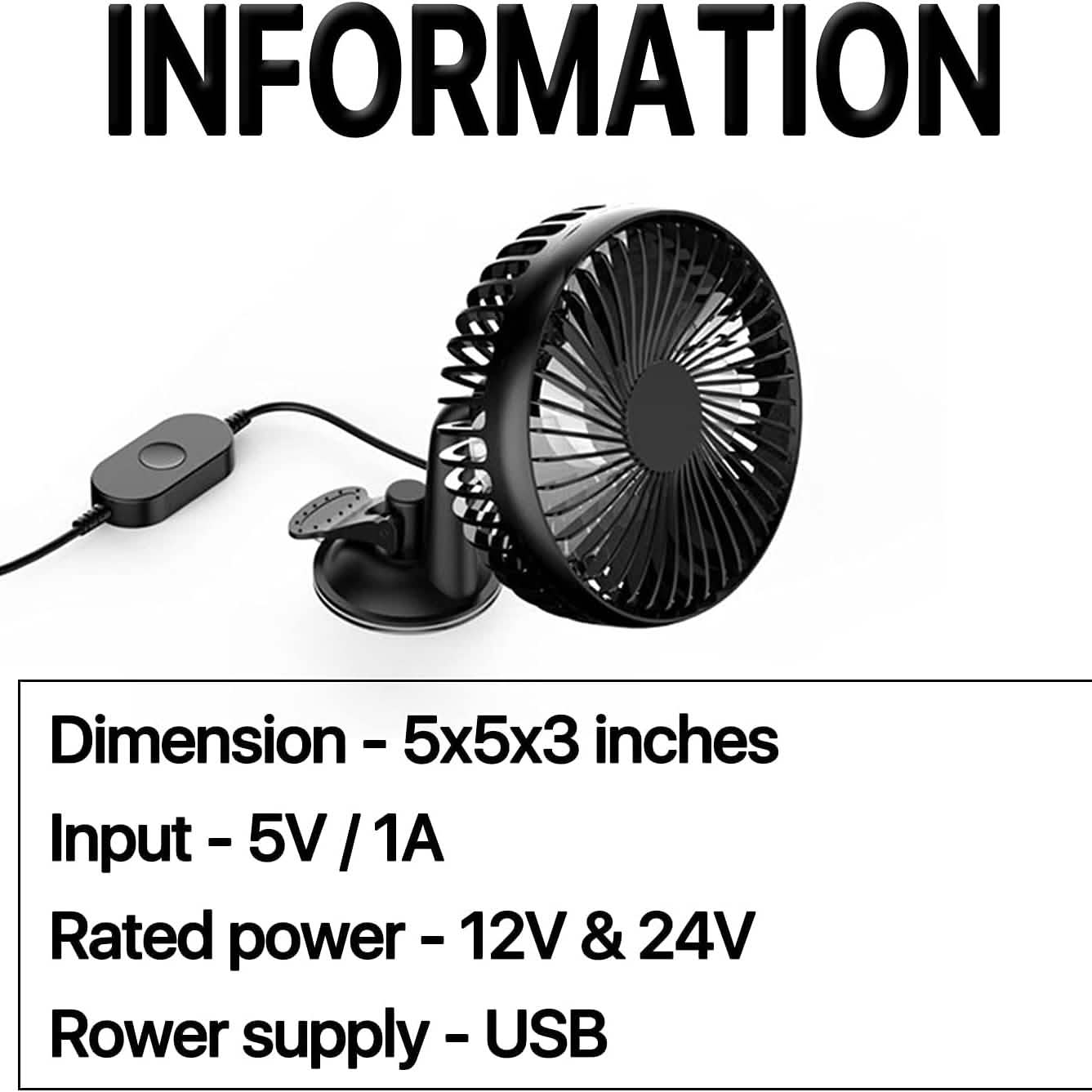 Cooling Car Fan USB Plug for Car/Vehicle DailySale
