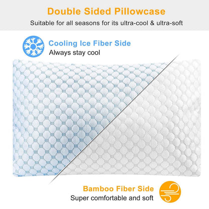 Cooling Memory Foam Pillow Ventilated with Cooling Gel Infused Memory Foam DailySale