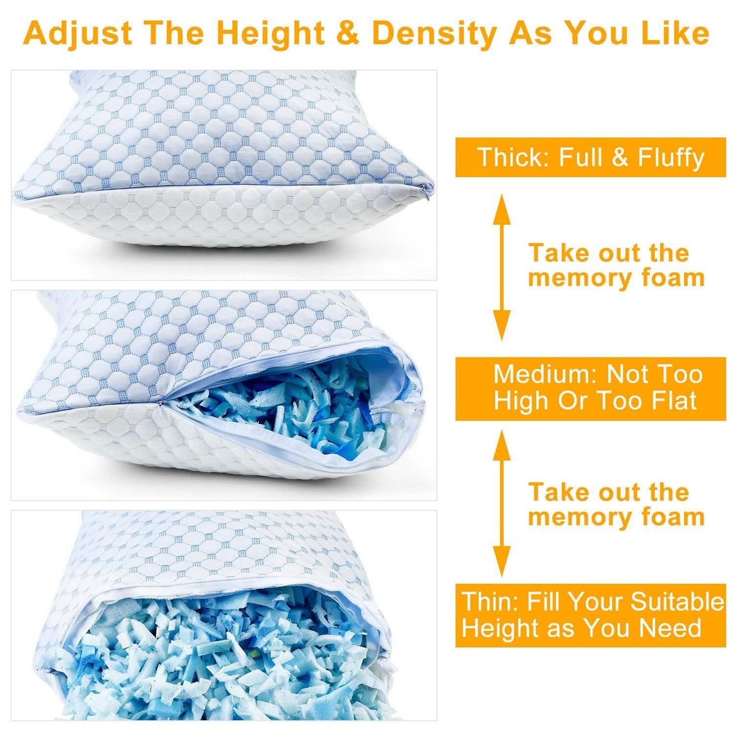 Cooling Memory Foam Pillow Ventilated with Cooling Gel Infused Memory Foam DailySale