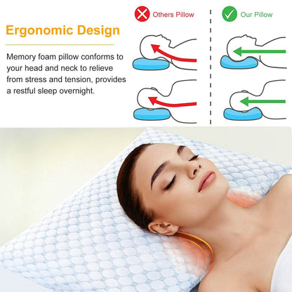 Cooling Memory Foam Pillow Ventilated with Cooling Gel Infused Memory Foam DailySale