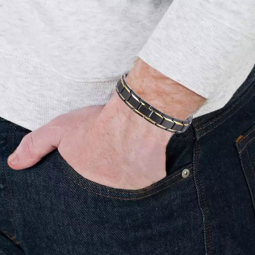 Copper Alloy Magnetic Healthy Care Stone Therapeutic Energy Healing Bracelet DailySale