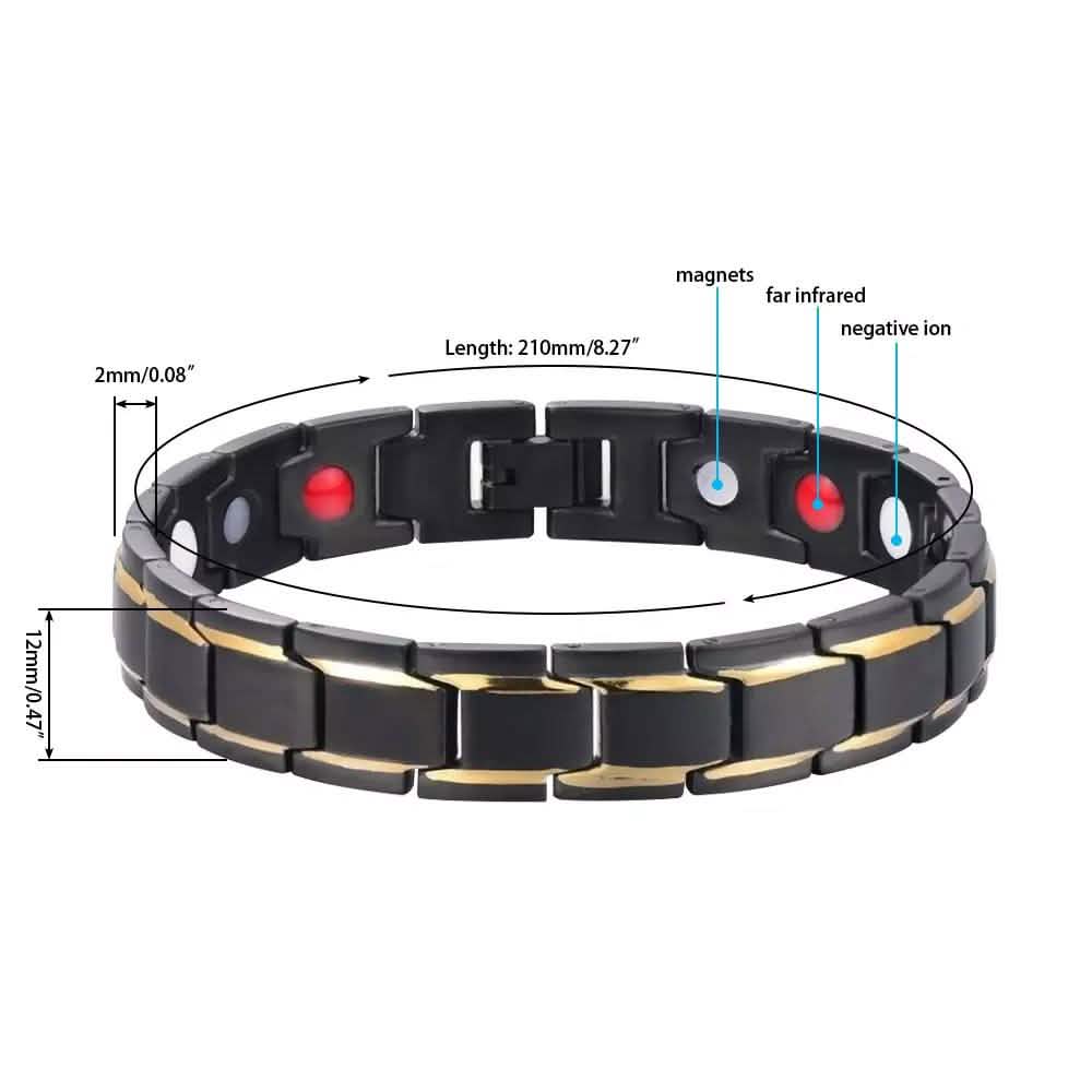 Copper Alloy Magnetic Healthy Care Stone Therapeutic Energy Healing Bracelet DailySale