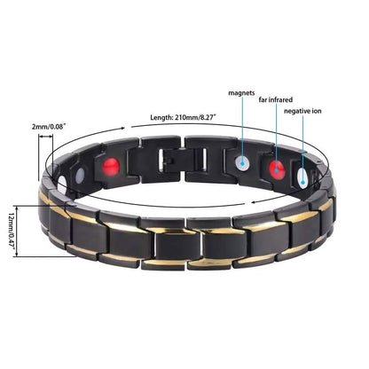 Copper Alloy Magnetic Healthy Care Stone Therapeutic Energy Healing Bracelet DailySale