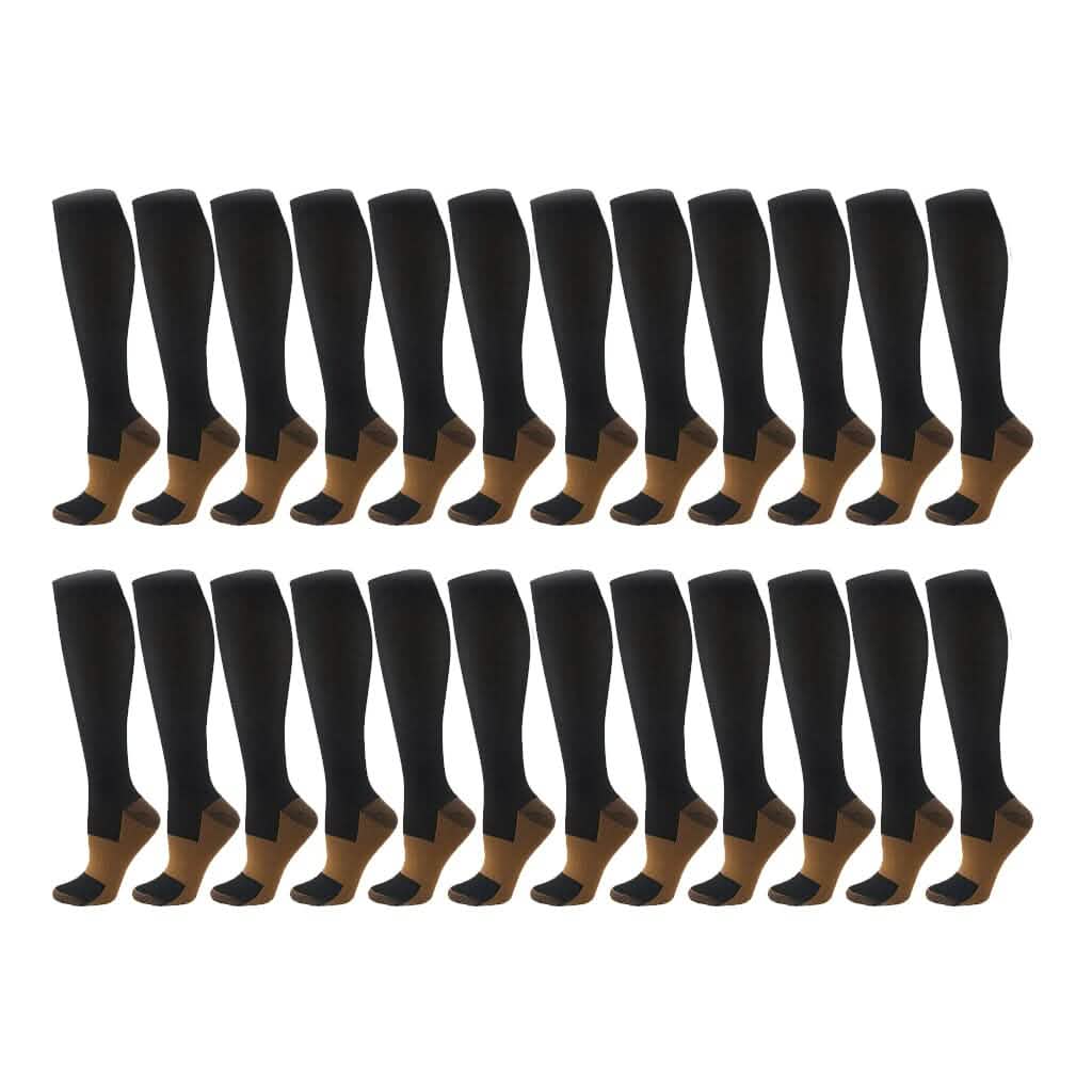 Copper Compression Socks 20-30mmHg Graduated Support L/XL for Men and Women DailySale