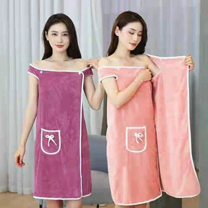 Coral Velvet Bath Towel Skirt Bow Sling Bathrobe DailySale
