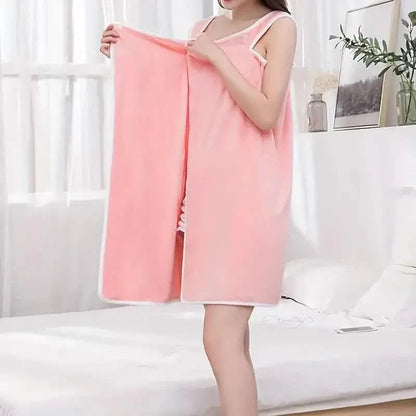 Coral Velvet Bath Towel Skirt Bow Sling Bathrobe DailySale