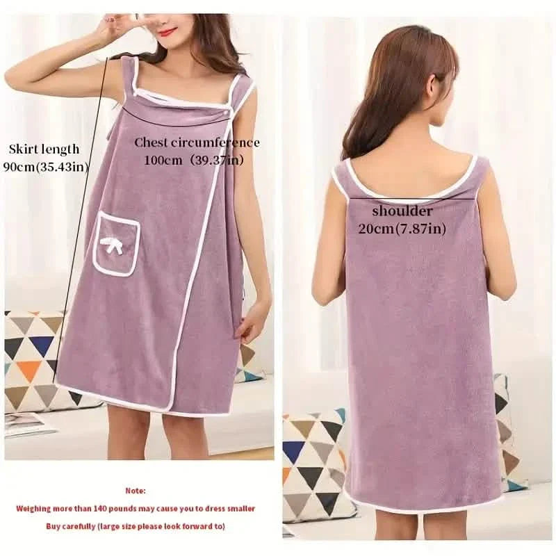 Coral Velvet Bath Towel Skirt Bow Sling Bathrobe DailySale