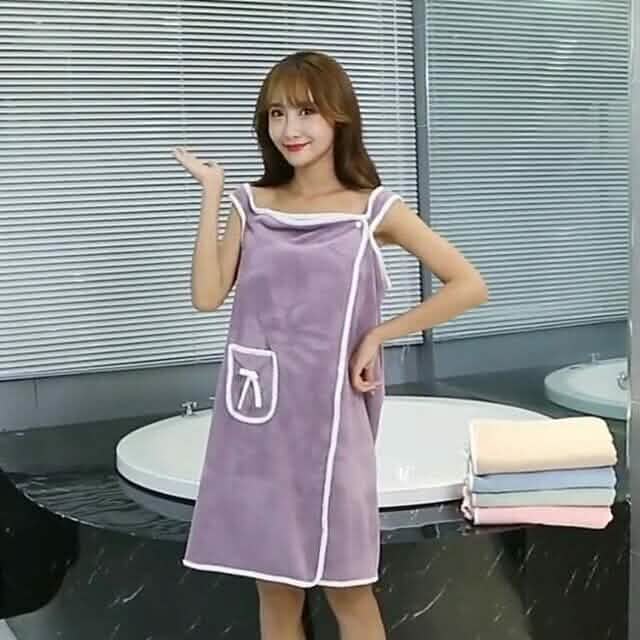 Coral Velvet Bath Towel Skirt Bow Sling Bathrobe DailySale