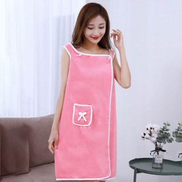 Coral Velvet Bath Towel Skirt Bow Sling Bathrobe DailySale