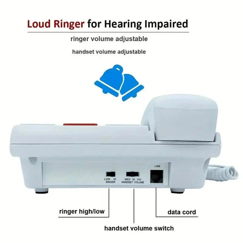 Corded Landline Telephone with Big Buttons for Seniors Home Phone DailySale