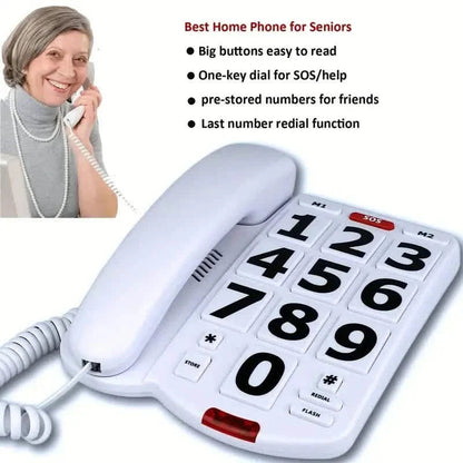 Corded Landline Telephone with Big Buttons for Seniors Home Phone DailySale