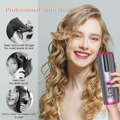 Cordless Automatic Portable Ceramic Barrel Hair Curler DailySale