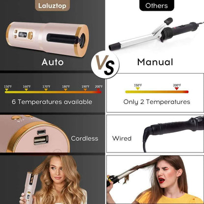 Cordless Automatic Portable Ceramic Barrel Hair Curler DailySale