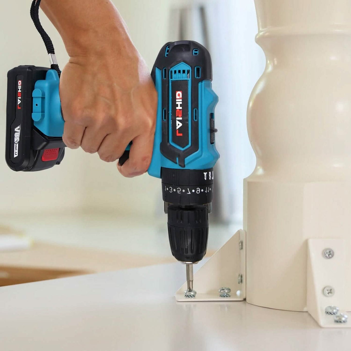Cordless Drill Set with 2 Pieces 8V Batteries and Charger 2 Variable Speed 3/8In Keyless Chuck DailySale