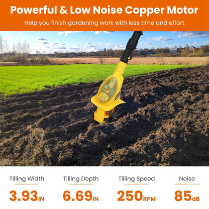 Cordless Electric Garden Tiller Cultivator With 20V Rechargeable Battery DailySale