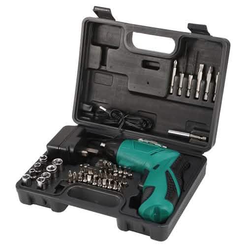 Cordless Electric Screwdriver Set with 45 Drill Bits and Carrying Case DailySale