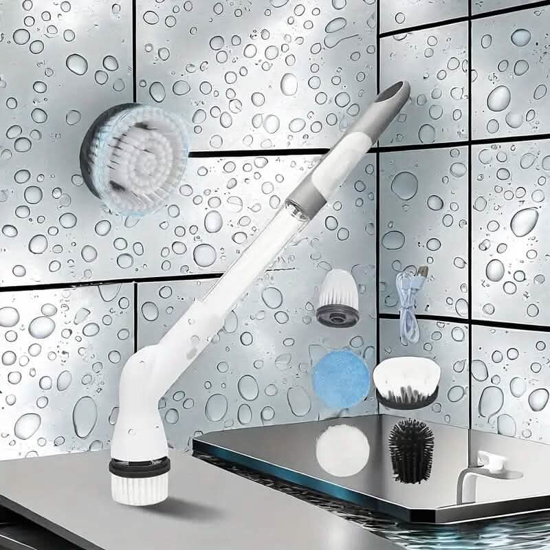 Cordless Electric Spin Scrubber with 6 Brush Heads and Adjustable Long Handle DailySale