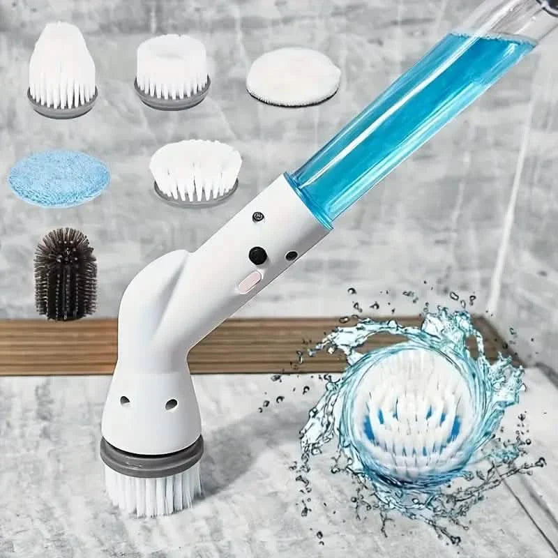 Cordless Electric Spin Scrubber with 6 Brush Heads and Adjustable Long Handle DailySale
