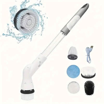 Cordless Electric Spin Scrubber with 6 Brush Heads and Adjustable Long Handle DailySale