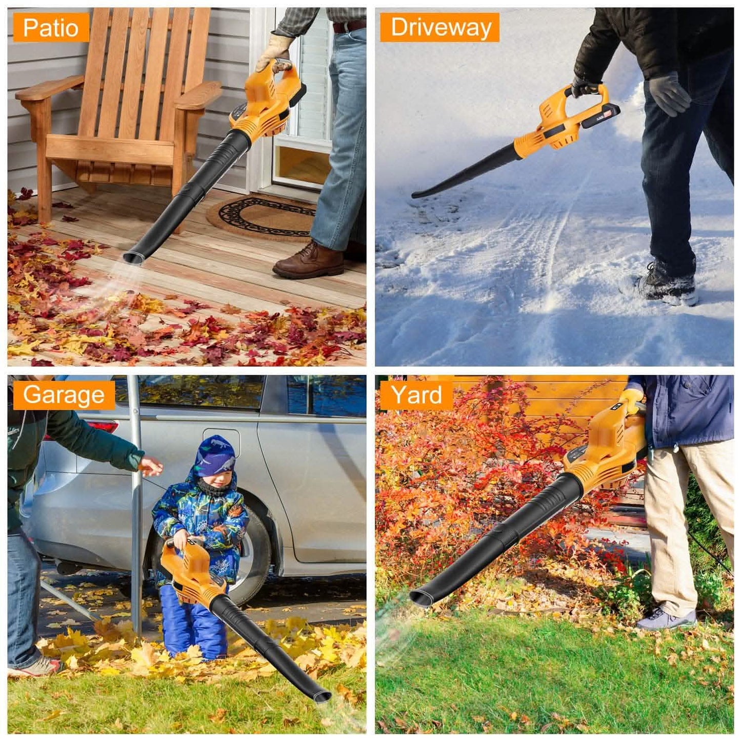 Cordless Leaf Blower Battery Powered Max 124MPH 300CFM with 2 Adjustable Speeds DailySale