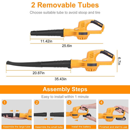 Cordless Leaf Blower Battery Powered Max 124MPH 300CFM with 2 Adjustable Speeds DailySale