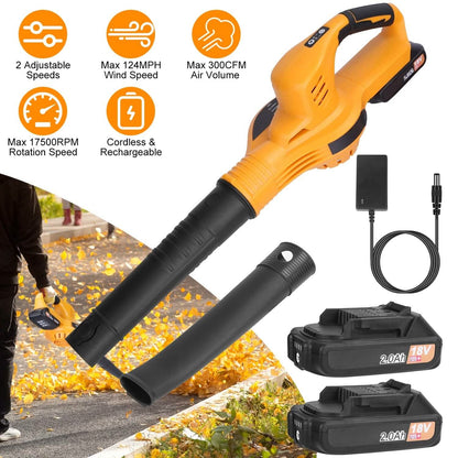 Cordless Leaf Blower Battery Powered Max 124MPH 300CFM with 2 Adjustable Speeds DailySale