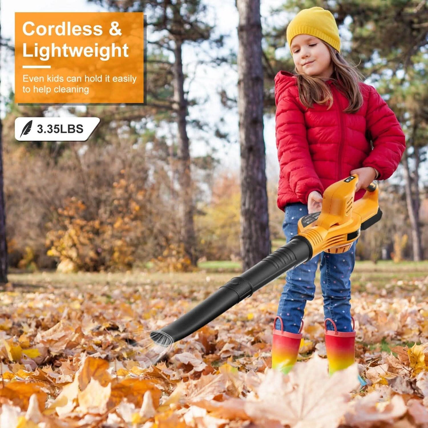 Cordless Leaf Blower Battery Powered Max 124MPH 300CFM with 2 Adjustable Speeds DailySale
