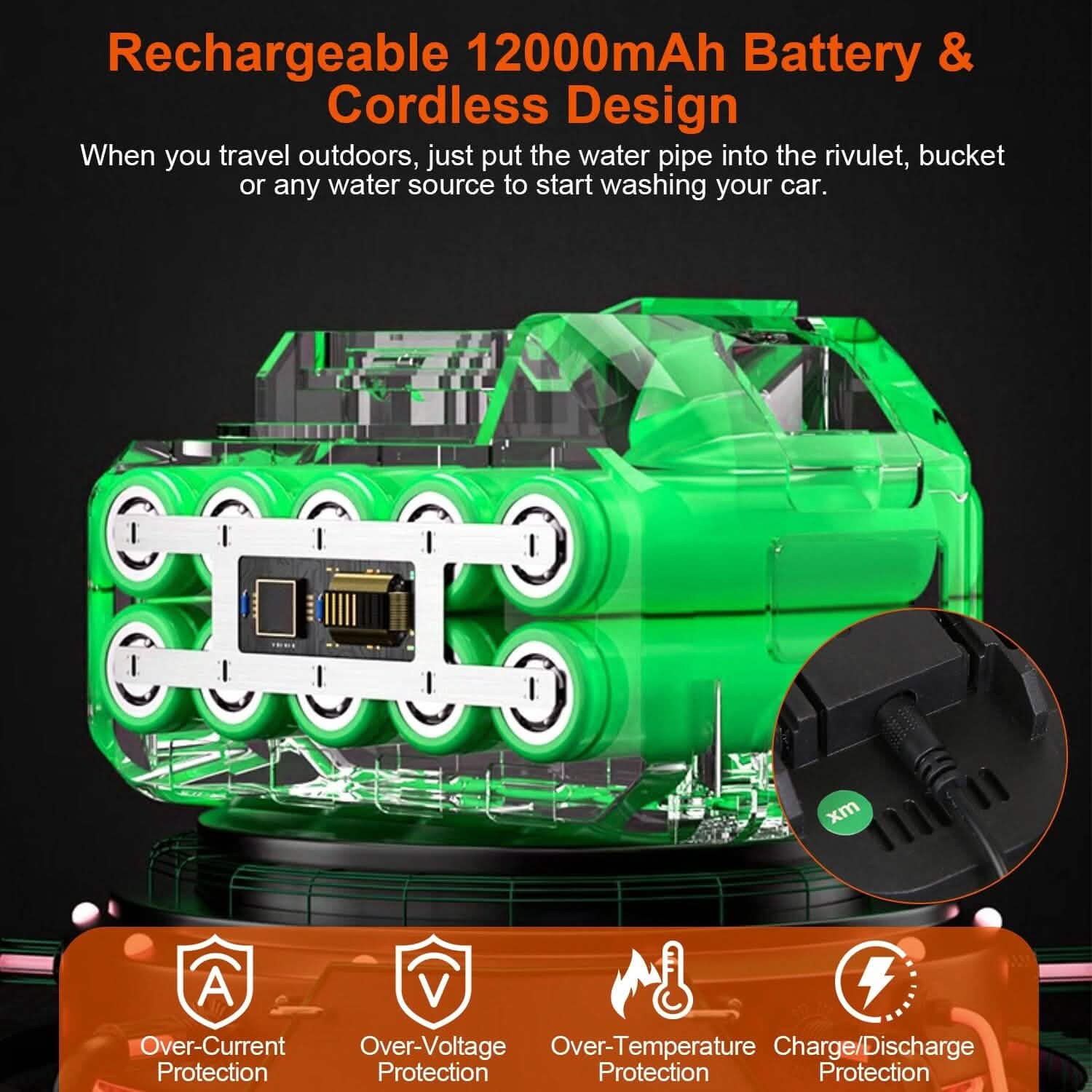 Cordless Portable Pressure Car Washer DailySale