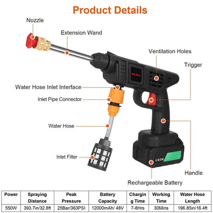 Cordless Portable Pressure Car Washer DailySale