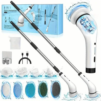 Cordless Power Spinning Cleaner Brush - 8 Replaceable Brush Heads DailySale